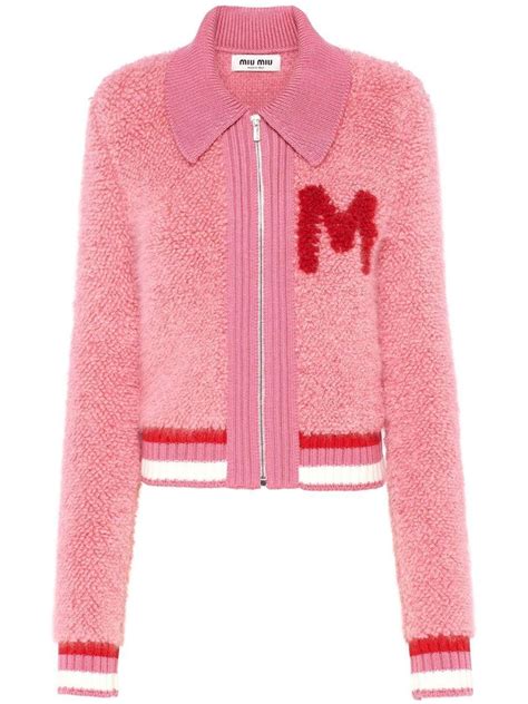 pink miu miu top|Pink Bouclé top .